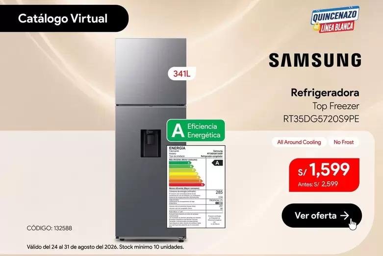 Samsung - Refrigeradora Top Freezer RT35DG5720S9PE
