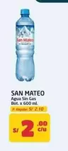 San Mateo - Agua Sin Gas Bot. x 600 ml.