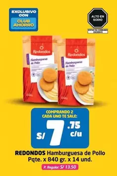 Redondos - Hamburguesa de Pollo Pqte.