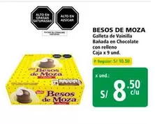 Besos de Moza - Galleta de Vainilla Bañada en Chocolate con relleno
