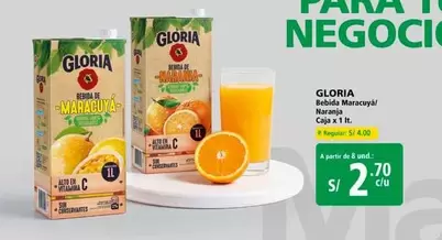 Gloria - Bebida Maracuyá Naranja