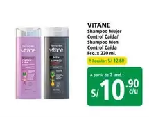 Vitane - Shampoo Mujer Control Caida/ Shampoo Men Control Caida