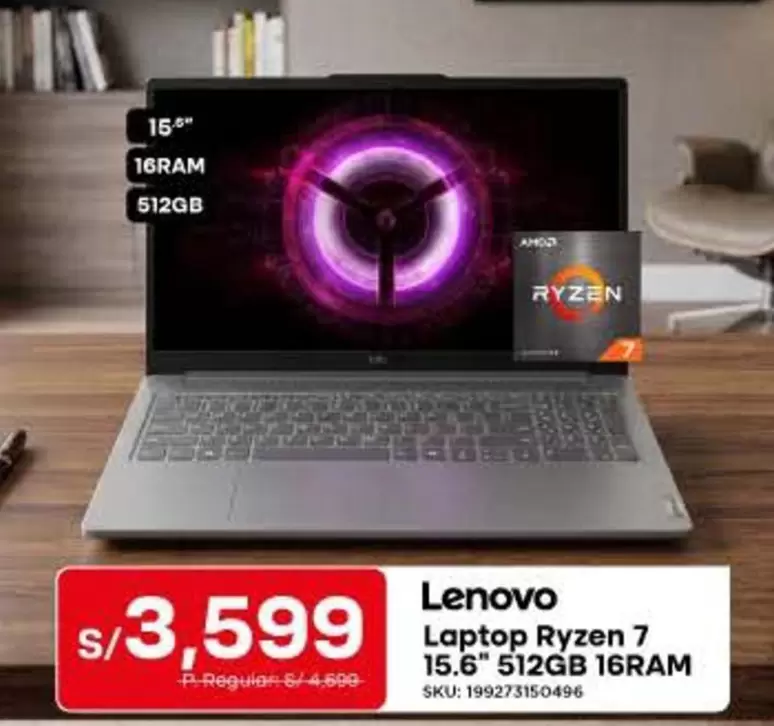 Lenovo - Laptop Ryzen 7 15.6" 512GB 16RAM