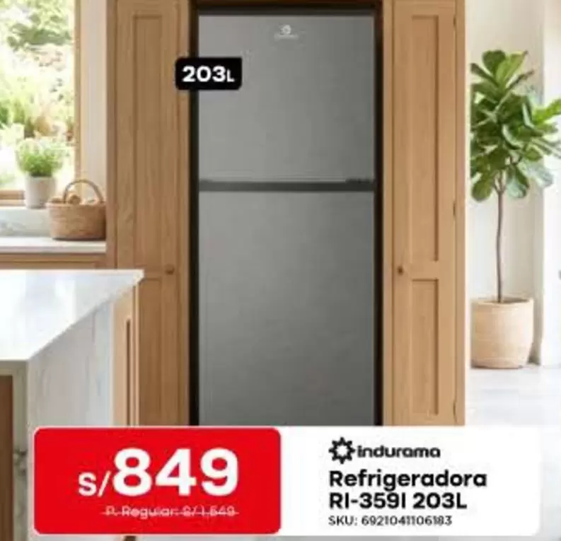 Indurama - Refrigeradora RI-3591 203L