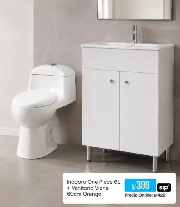 Orange - Inodoro One Piece 6L + Vanitorio Viena 60cm