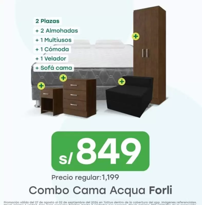 Forli - Combo Cama Acqua