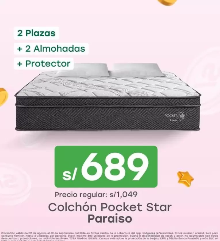 Paraiso - Colchón Pocket Star