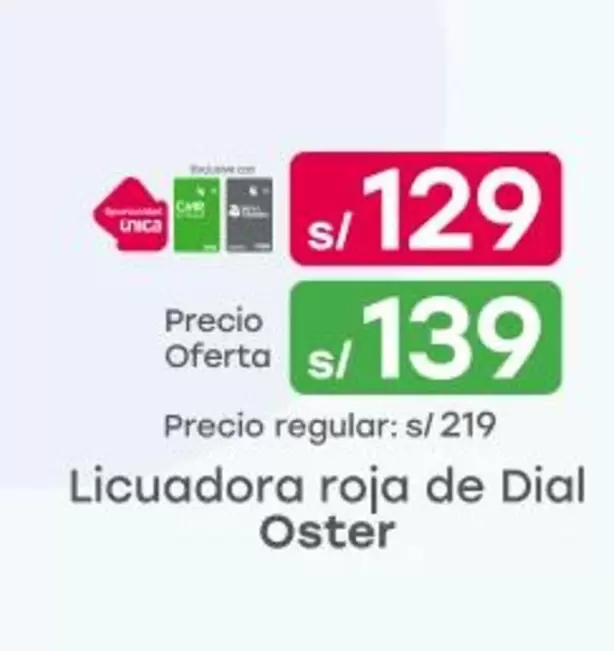 Oster - Licuadora roja