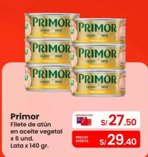 Primor - Filete de atún en aceite vegetal