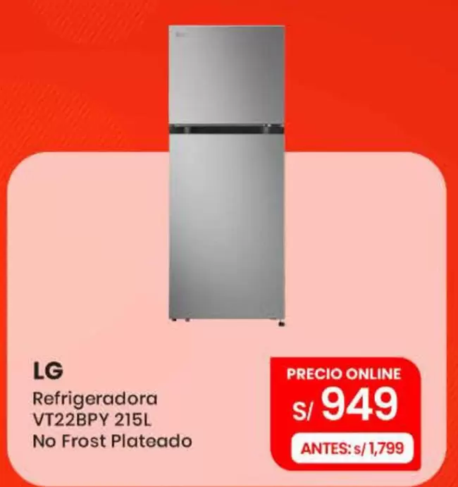 Lg - Refrigeradora VT22BPY 215L No Frost Plateado