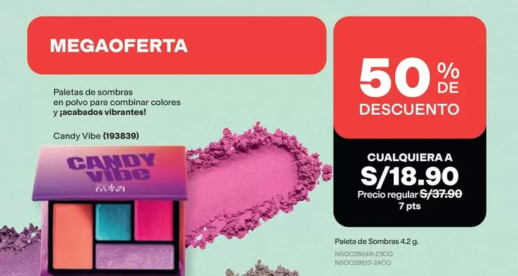 PTS - Paletas de sombras en polvo para combinar colores y ¡acabados vibrantes! Candy Vibe (193836)