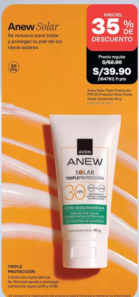Avon - Anew Solar Triple-Protección FPS 30