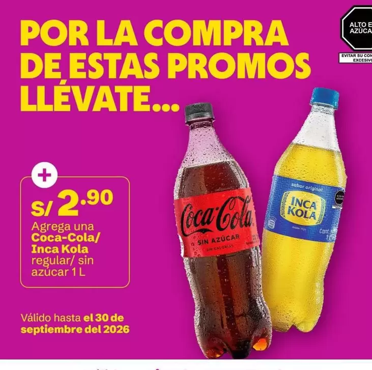 Coca-Cola - /Inca Kola regular/sin azúcar 1L