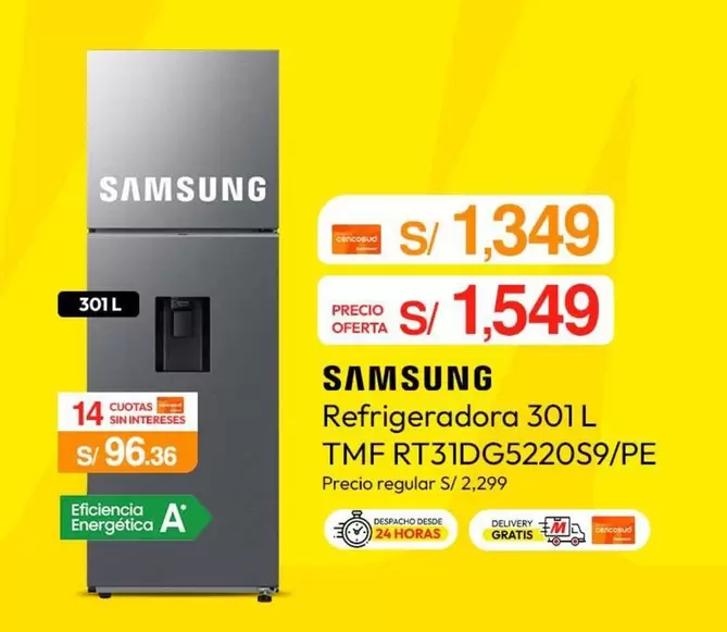 Samsung - Refrigeradora 301 L TMF RT31DG5220S9/PE