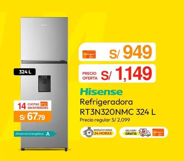 Hisense - Refrigeradora RT3N320NMC 320 L