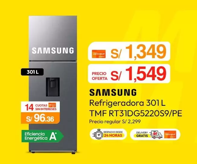 Samsung - Refrigeradora 301 L TMF RT31DG5220S9/PE