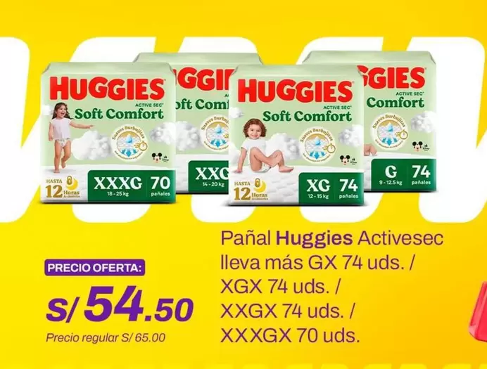 Huggies - Pañal Active Sec GX
