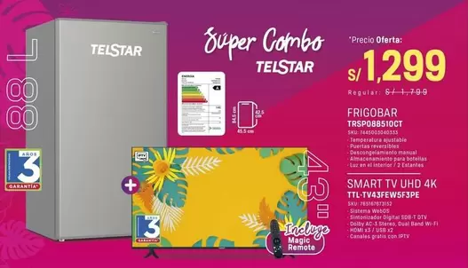 Smart - Super Combo Frigobar +  TV 4K