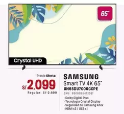 Samsung - Smart TV 4K 65" UN65DU7000GXPEX