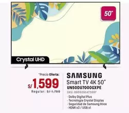 Samsung - Smart TV 4K 50" UN50DU7000GXP