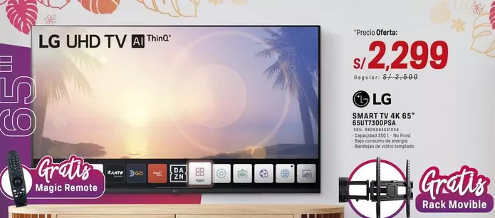 Lg - SMART TV 4K 65" 65UP7700PSA