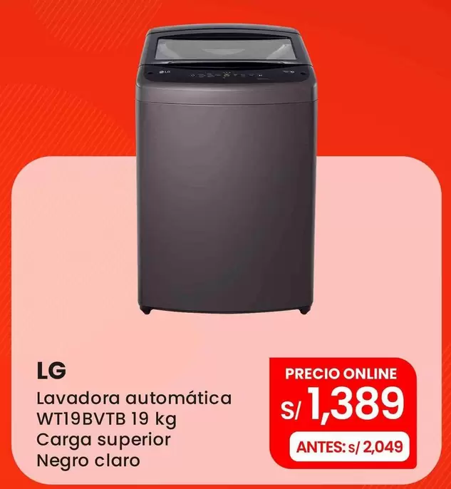 Lg - Lavadora automática WT19BVTB 19 kg