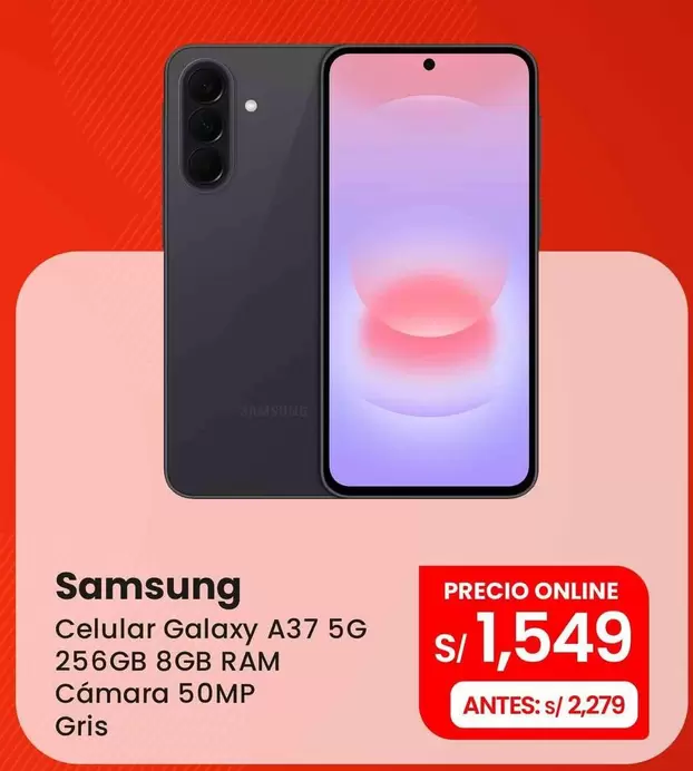 Samsung - Celular Galaxy A37 5G 256GB 8GB RAM Cámara 50MP