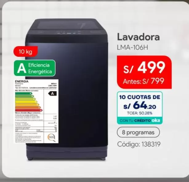 Lavadora LMA-106H