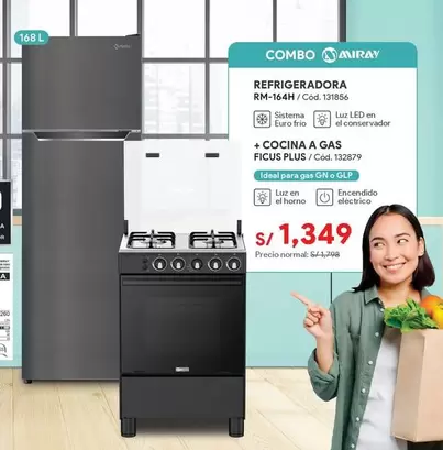 Miray - REFRIGERADORA RM-164H + COCINA A GAS FICUS PLUS