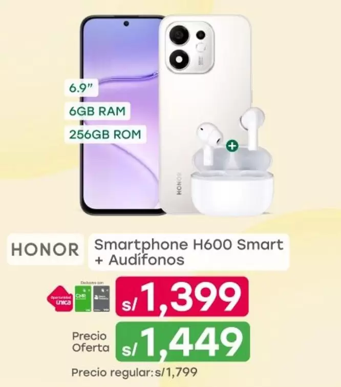 Smart - phone H600 + Audifonos