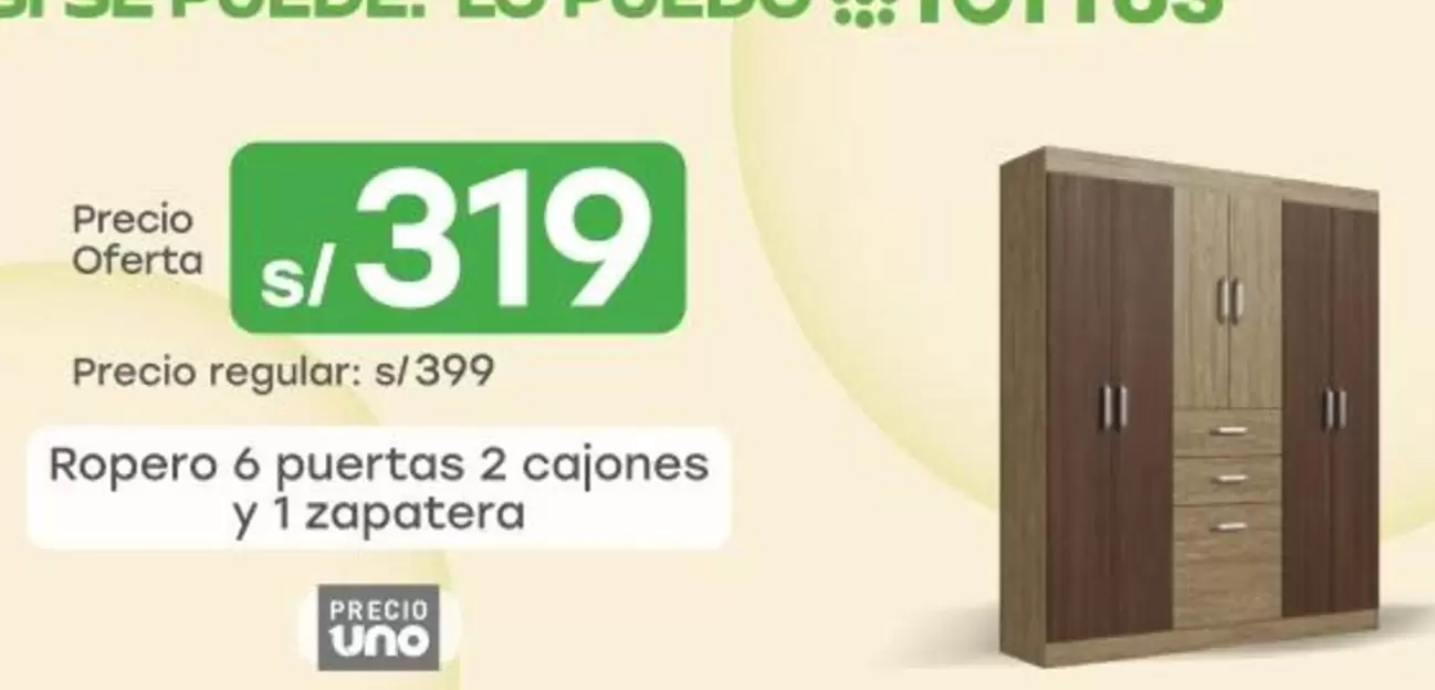 Ropero 6 puertas 2 cajones y 1 zapatera