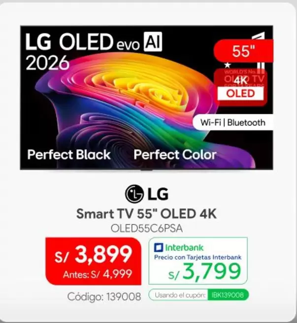 Lg - Smart TV 55" OLED 4K OLED55C6PSA