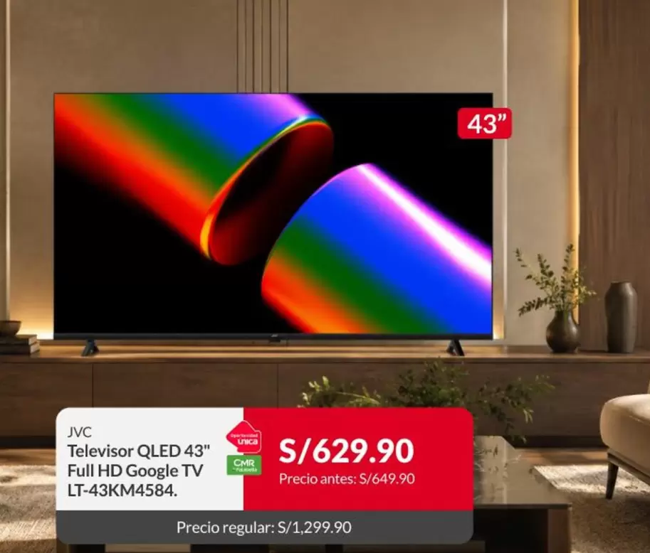 JVC - Televisor QLED 43" Full HD Google TV LT-43KM4584