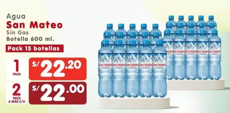 San Mateo - Agua Sin Gas Botella 600 ml.