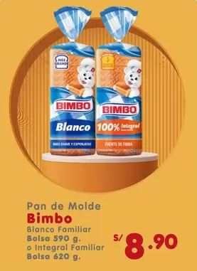 Bimbo - Pan de Molde Blanco Familiar o Integral Familiar