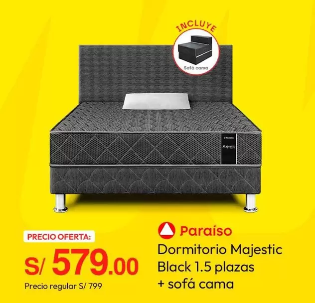 Dormitorio Majestic Black 1.5 plazas