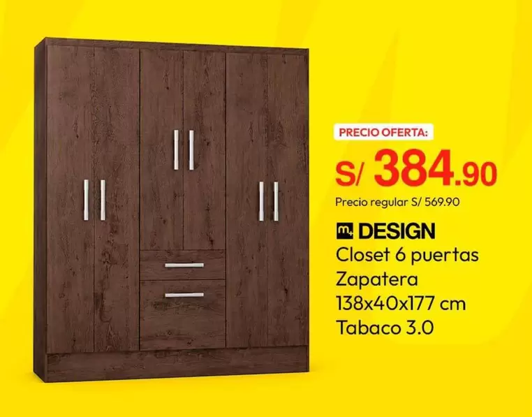 Closet 6 puertas Zapatera