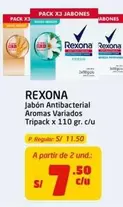 Rexona - Jabón Antibacterial Aromas Variados Tripack