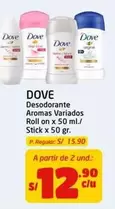 Dove - Desodorante Roll on x 50 ml./ Stick x 50 gr.