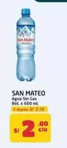 San Mateo - Agua Sin Gas Bot. x 600 ml.