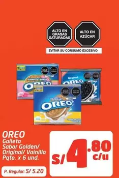 Oreo - Galleta Sabor Golden/Original/Vainilla Pqte.