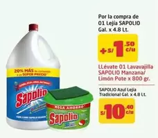 Sapolio - Lejía Gal. x 4.8 Lt.