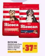 Ricocan - Alimento para Perro Adulto/Cachorros Sabores Variados Bolsa