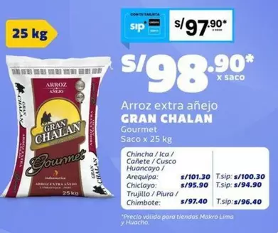 Arequipa - Arroz extra añejo GRAN CHALAN Gourmet