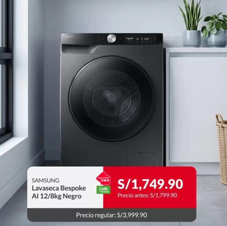 Samsung - Lavaseca Bespoke AI 12/8Kg Negro