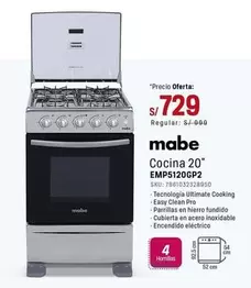 Mabe - Cocina 20" EMP5120GP2