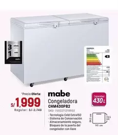 Mabe - Congeladora CHM430PB2
