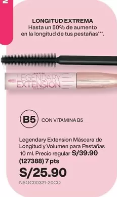 Avon - Legendary Extension Máscara de Longitud y Volumen para Pestañas 10 ml (127388)