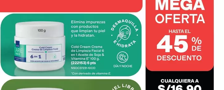 Piel - Cold Cream Crema de Limpieza Facial