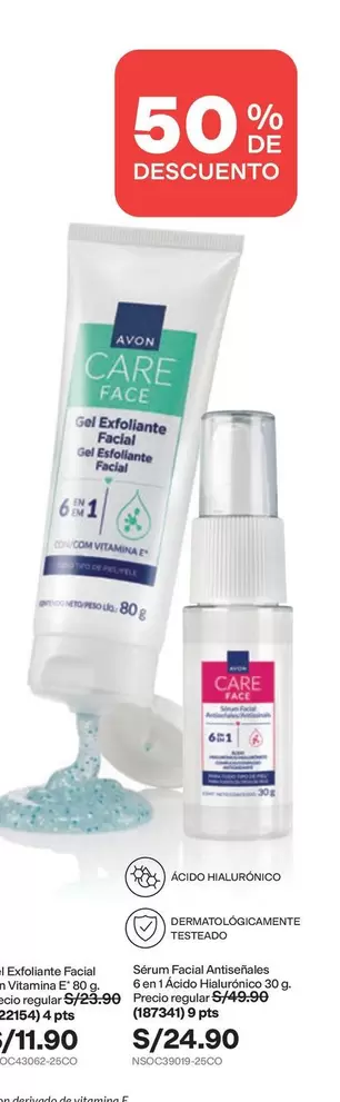 Avon Care - Gel Exfoliante Facial + Serum Facial Antiedad